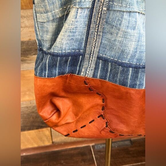 FREDD+BASHA leather/denim over sized  tote bag - Picture 9 of 10